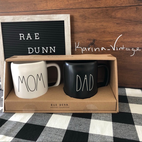 rae dunn mom and dad mug